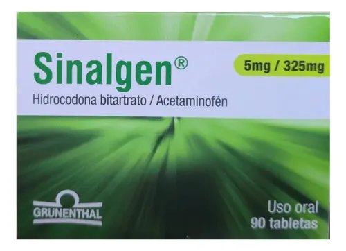 Sinalgen X 90 Tab (Acetaminofén 325 Mg + Hidrocodona 5 Mg)